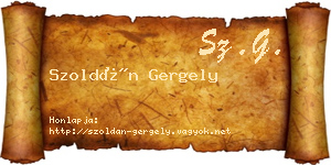 Szoldán Gergely névjegykártya